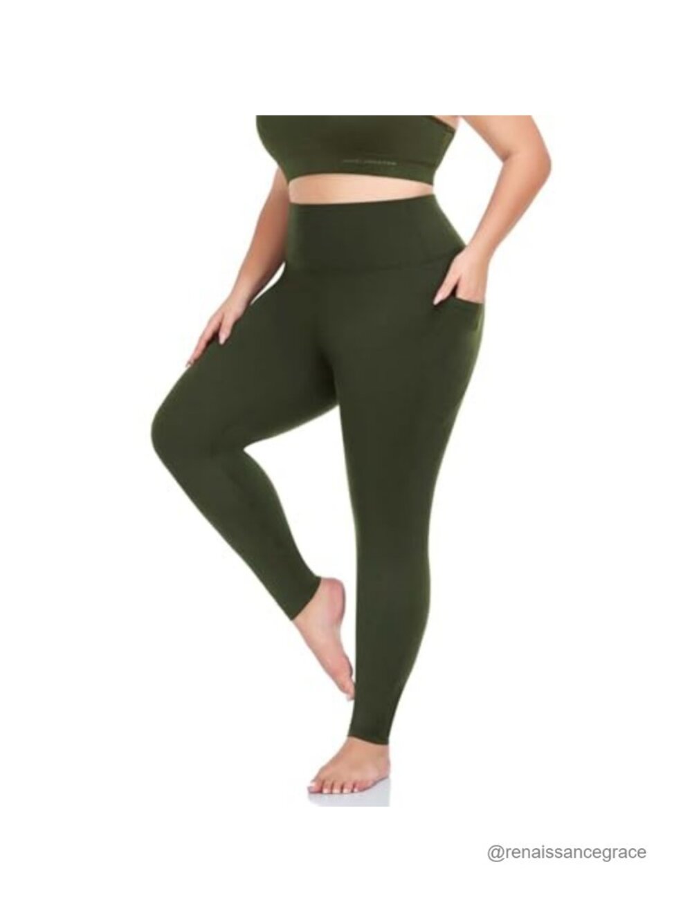 Plus Size Leggings with Pockets 92% Polyester 8% Spandex Yoga Pants